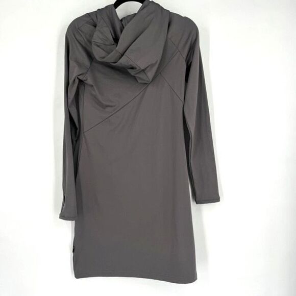 Betabrand Red Eye Travel Dress Gray Hooded Stetch Vacation Size XS - Picture 3 of 16